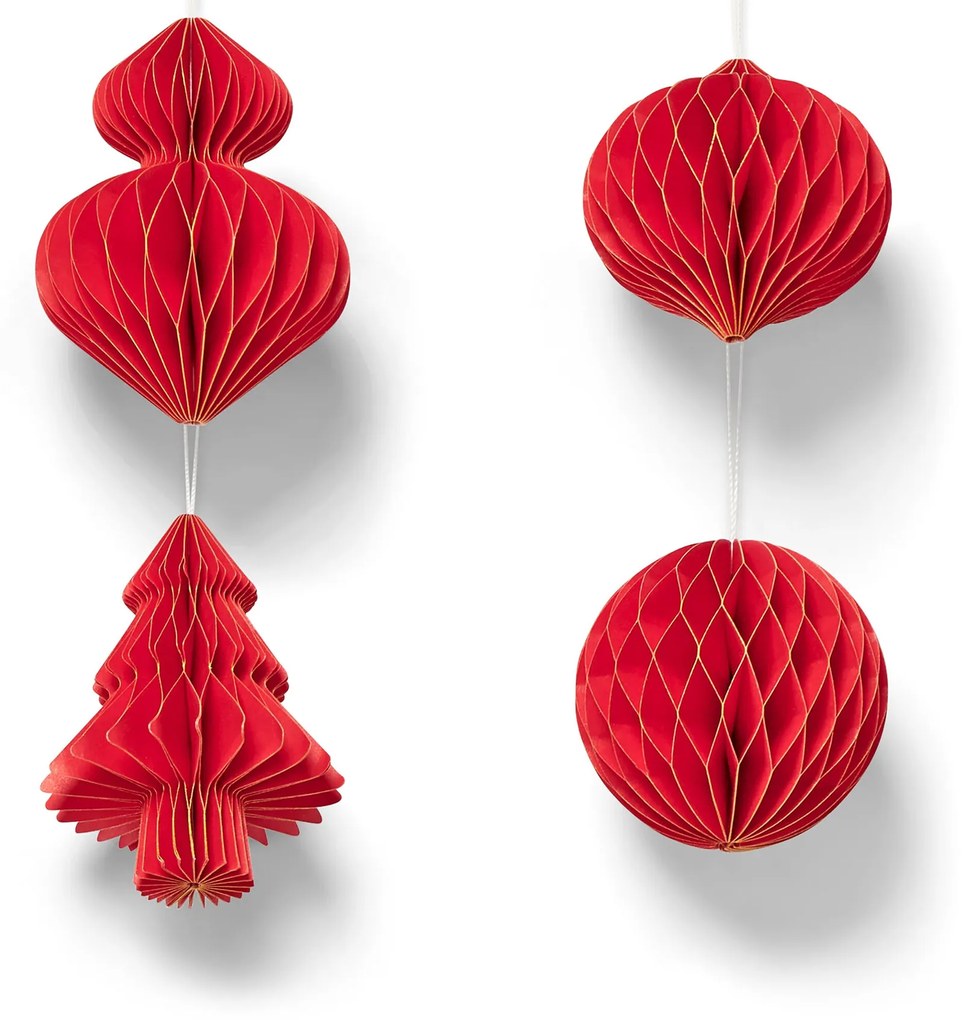 Ozdoby na vianočný stromček, 4-dielna súprava