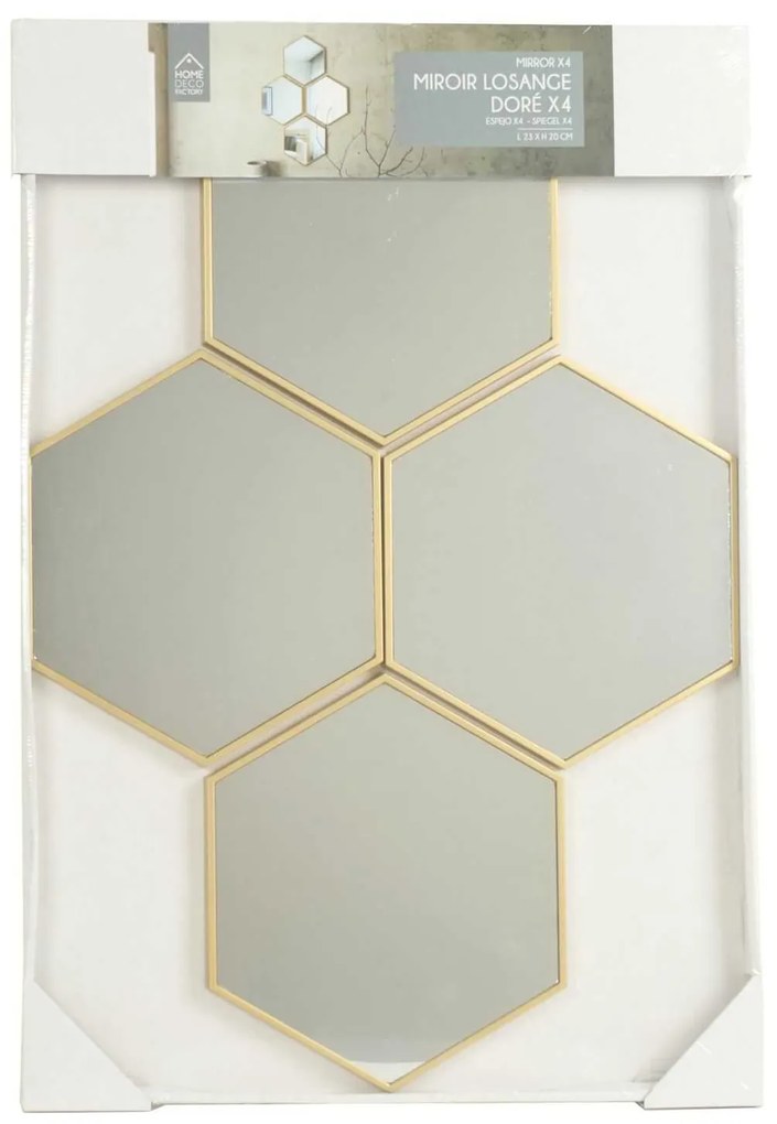 Zrkadlo Hexi, zlaté, sada 4ks