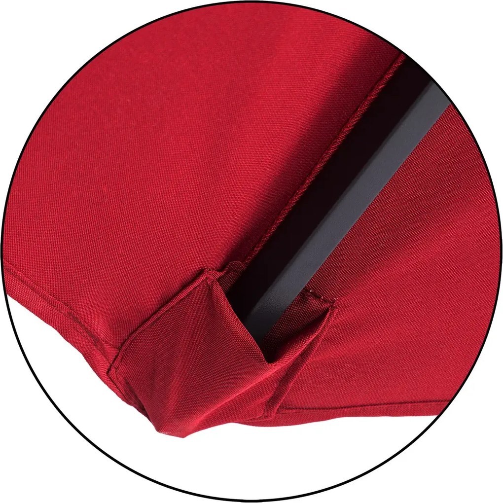 Záhradný slnečník Amana s LED osvetlením 307 cm červený