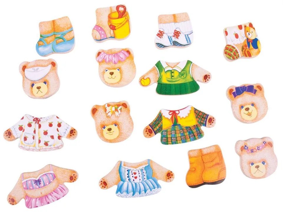 Bigjigs oblékací puzzle v krabičce Medvědí rodinka