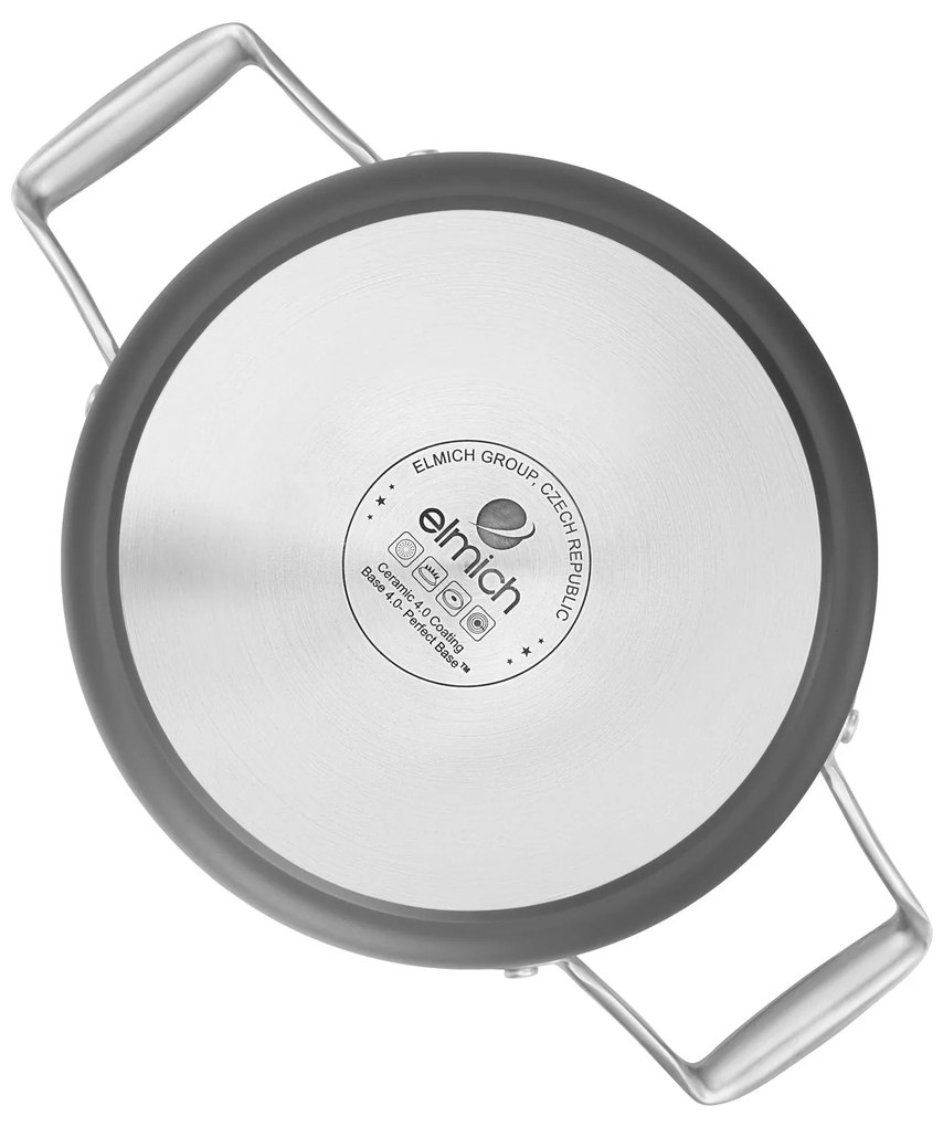 Elmich Nepriľnavý keramický hrniec Vital Ø 20 cm (2,5L) - tmavosivý
