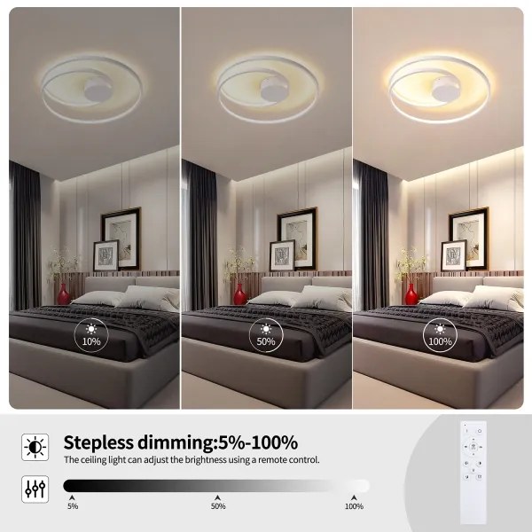 Brilagi - stmievateľné stropné svietidlo TWISTER LED/48W/230V priemer 50 cm biele + DO
