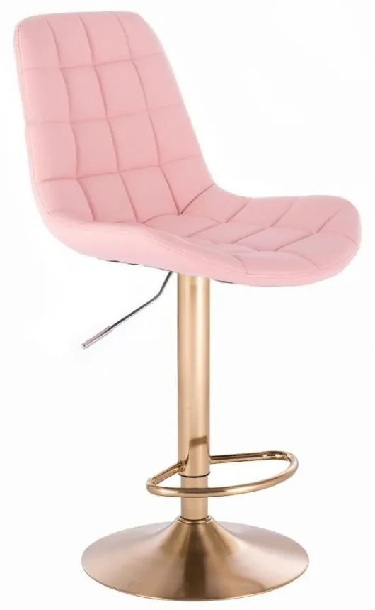 LuxuryForm DESIGN Barová stolička PARIS na zlatom tanieri - ružová