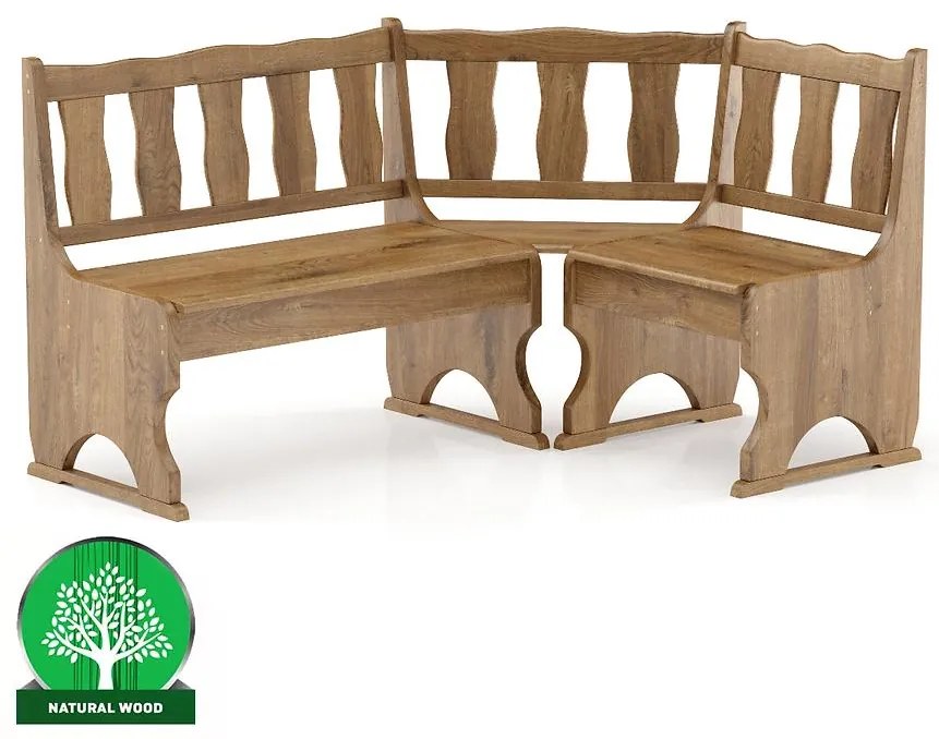 Rohová lavica borovica NR101-150x86x110 dub