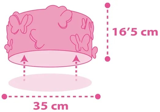 Dalber 62146 - Detské stropné svietidlo MOTÝĽ 2xE27/60W/230V
