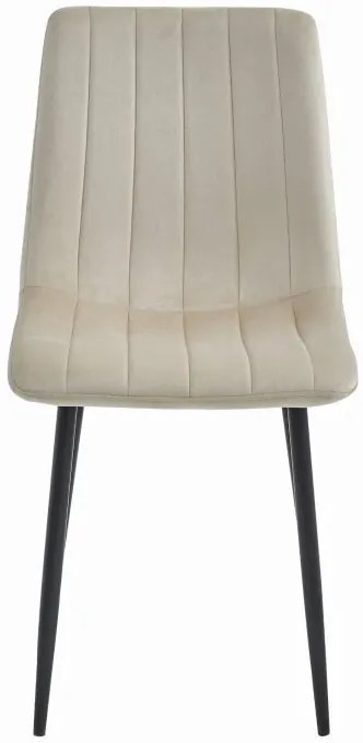 Set 4 kresiel LAVA - béžový zamat / čierne nohy