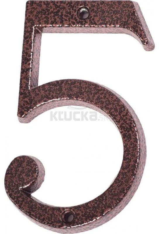 Číslo " 5 " medený antik 120mm