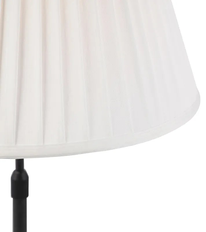 Stolná lampa čierna so skladaným tienidlom krémovým 35 cm nastaviteľná - Parte