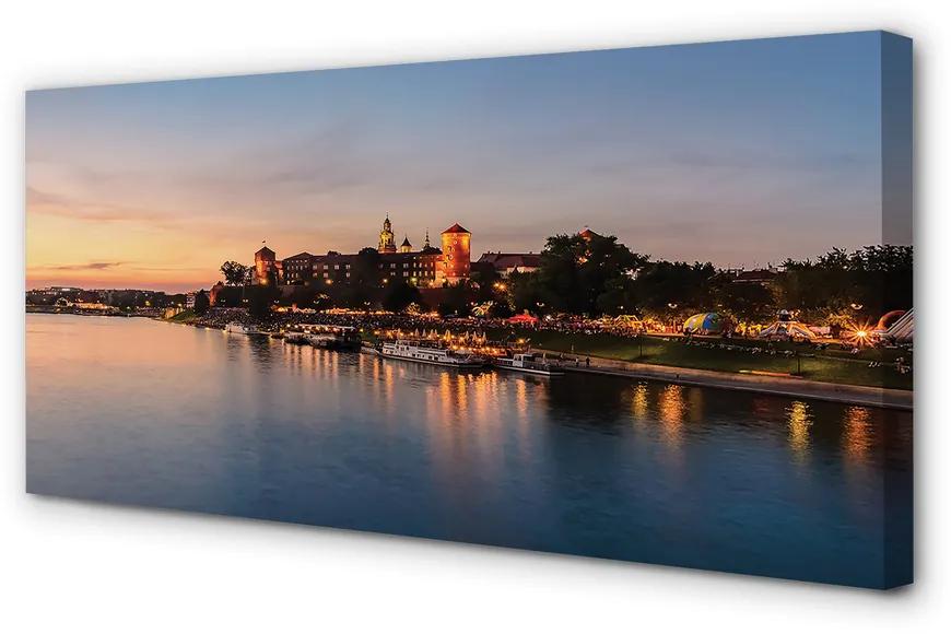 Obraz na plátne Krakow Sunset rieky lock 140x70 cm