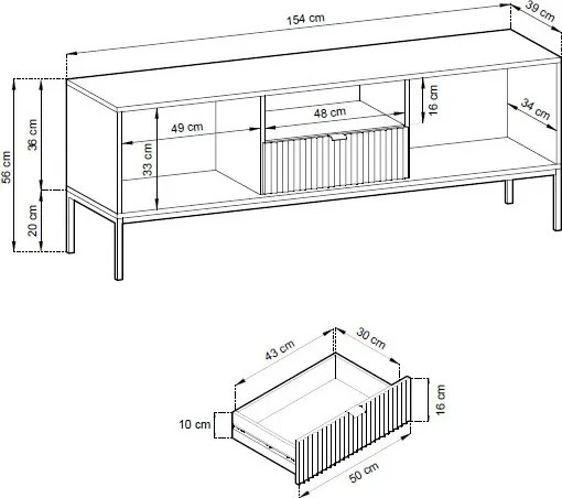 TV skrinka Nova, biela