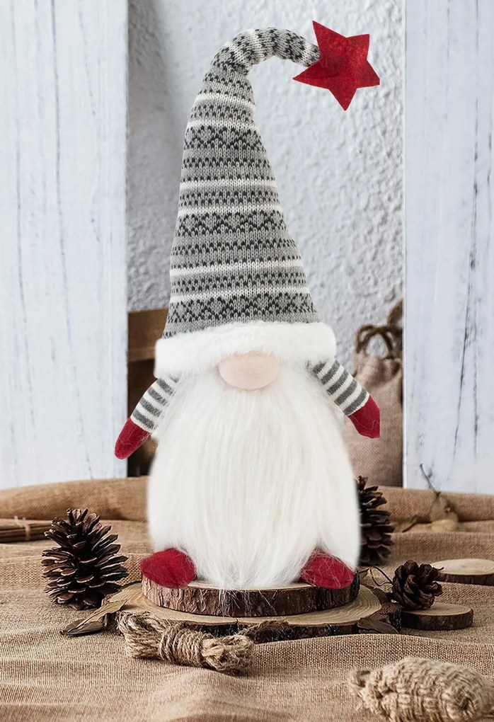 Tutumi Tutumi, vianočný trpaslík 50cm 22630, šedá-biela-červená, CHR-09912