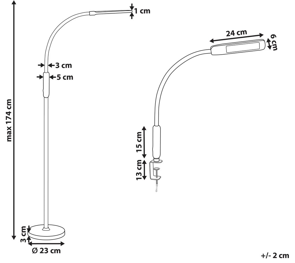 Stojaca/stolná LED lampa s diaľkovým ovládaním čierna APUS Beliani