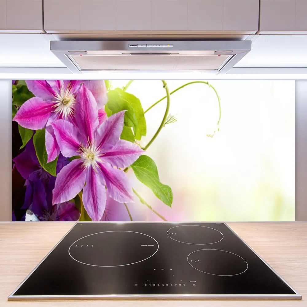 Sklenený obklad Do kuchyne Kvety príroda 125x50 cm
