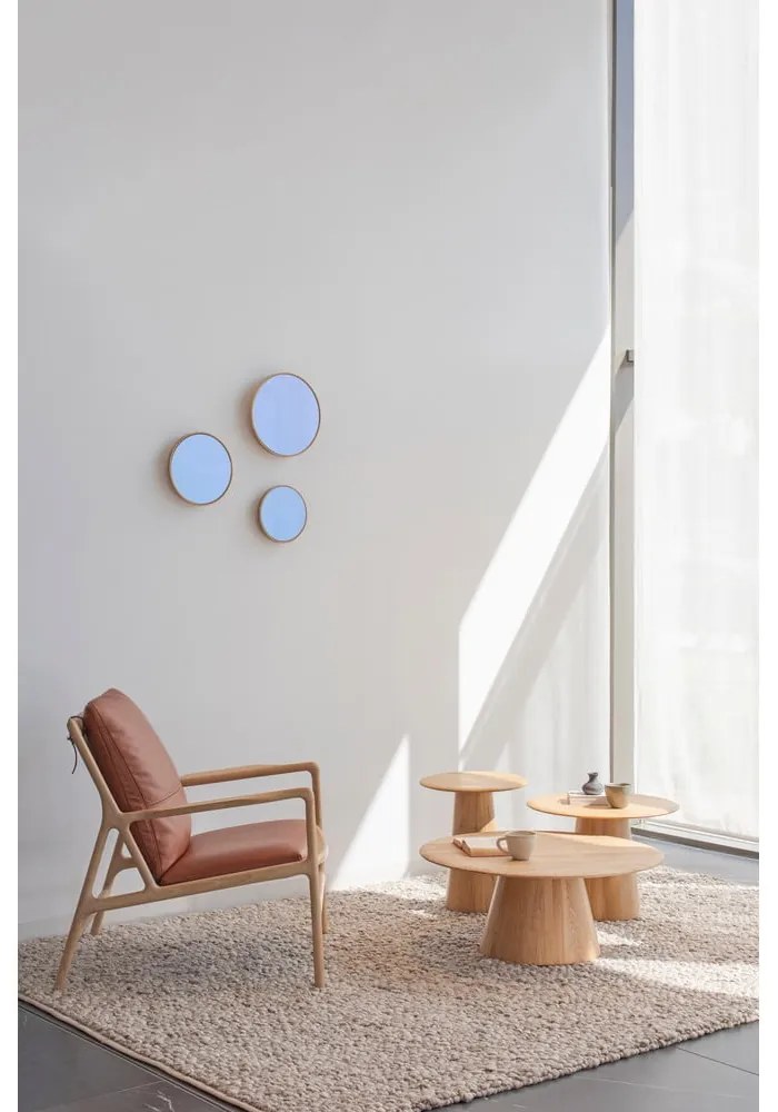 Okrúhly konferenčný stolík z dubového dreva v prírodnej farbe ø 80 cm Mushroom – Gazzda