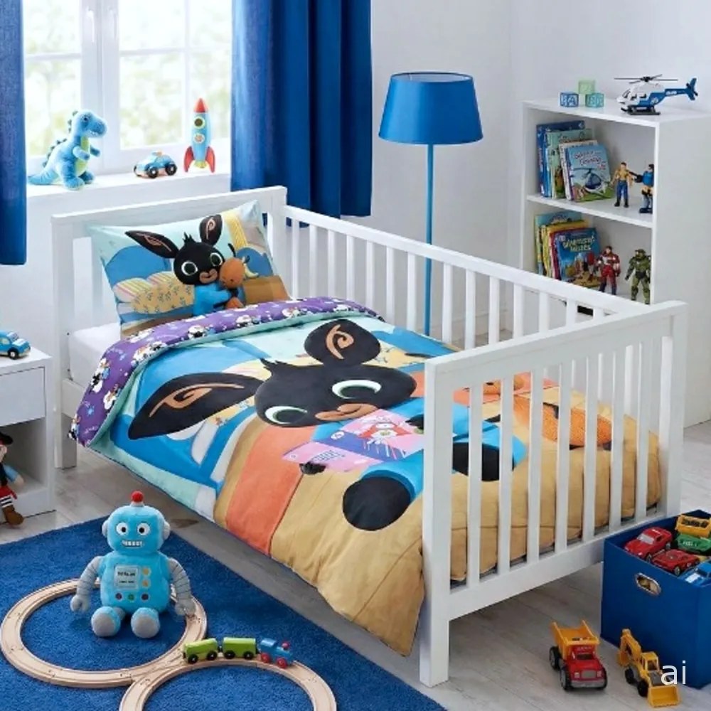 Obliečky do detskej postieľky Zajko Bing - motív Rozprávka pred spaním - 100% bavlna - 40x60 cm + 100x135 cm