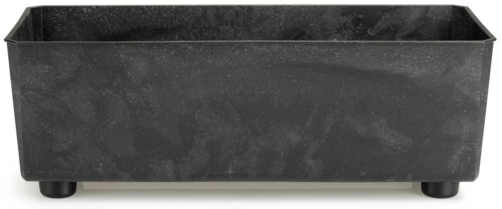PLASTOVÝ KVETINÁČ SALVIA 37,5X17 CM IMITÁCIA BETÓNU ČIERNA