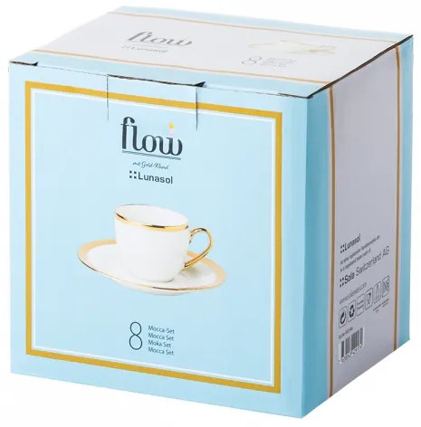 Lunasol - Mokka set so zlatým lemom 8 ks – Flow (492544)
