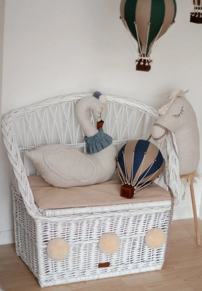 Dekoračný lietajúci balón modrá/krémová – dekorácia do detskej izby L-50cm x 30cm