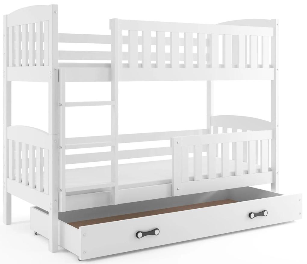 Detská poschodová posteľ KUBUŠ | biela Farba: Biela / biela, Rozmer.: 200 x 90 cm