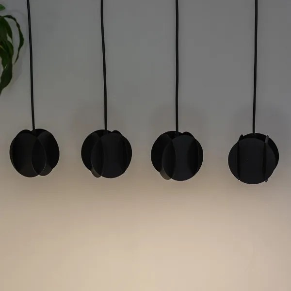 Závesný luster GAMBIT na lanku 4xGU10/10W/230V, čierny