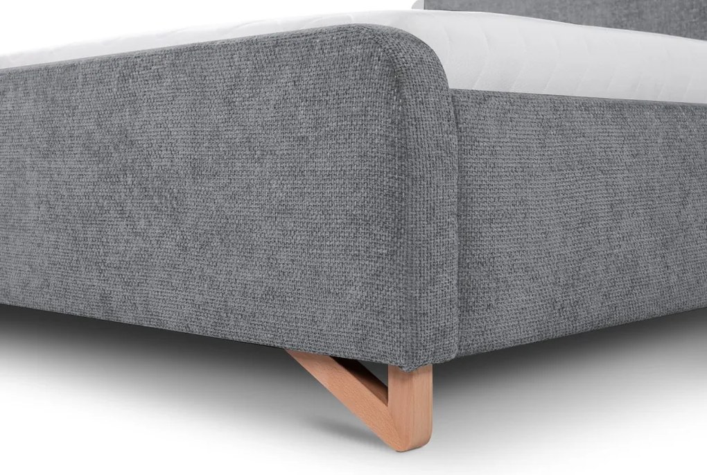 Posteľ Flamingo 180x200 cm, holubí šedá štruktúrovaná tkanina