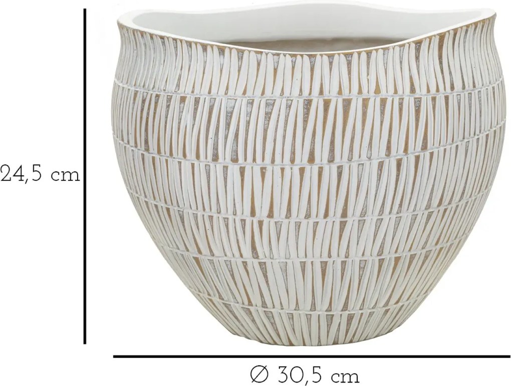 Kvetináč Stiky 30,5 cm zlatý/biely