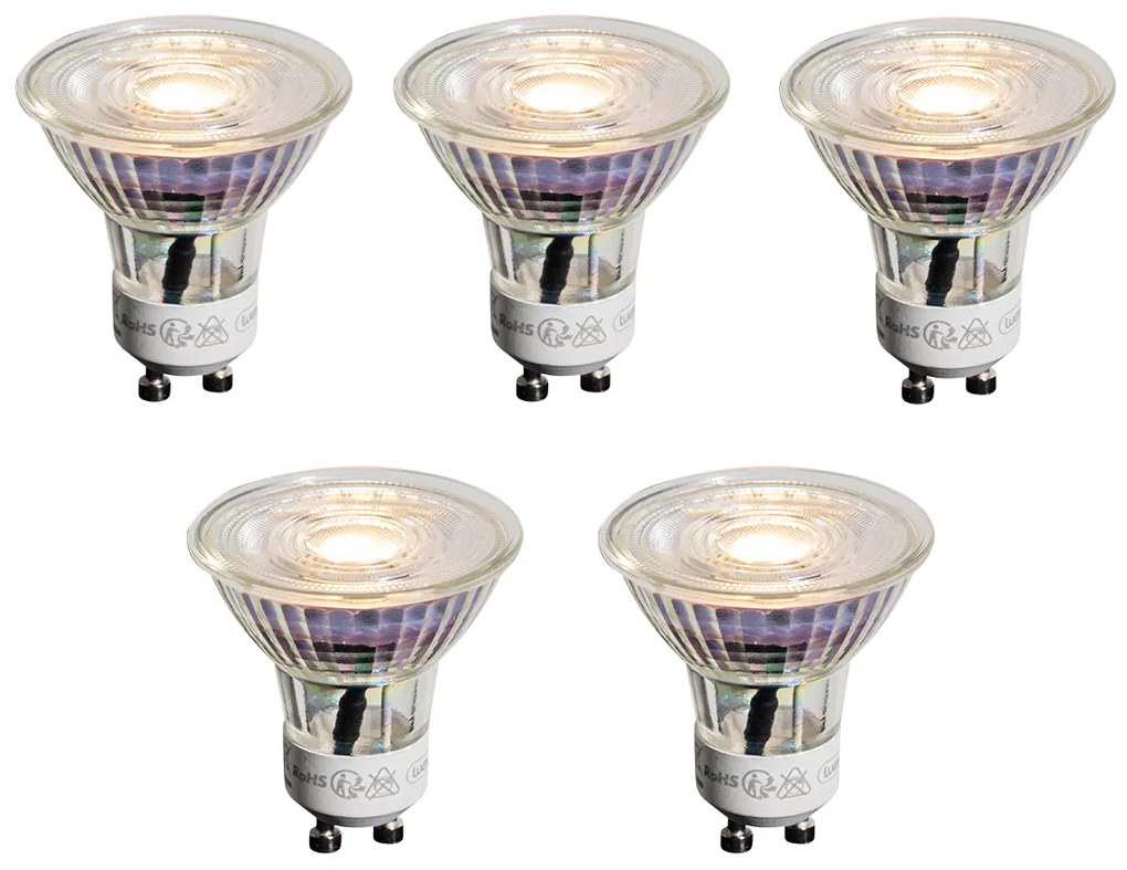 Sada 5 GU10 50mm LED žiaroviek číra 3,5W 330 lm 3000K