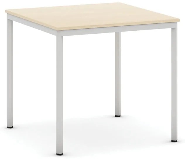 Jedálenský stôl, 800 x 800 mm, doska orech, podnož sv. sivá