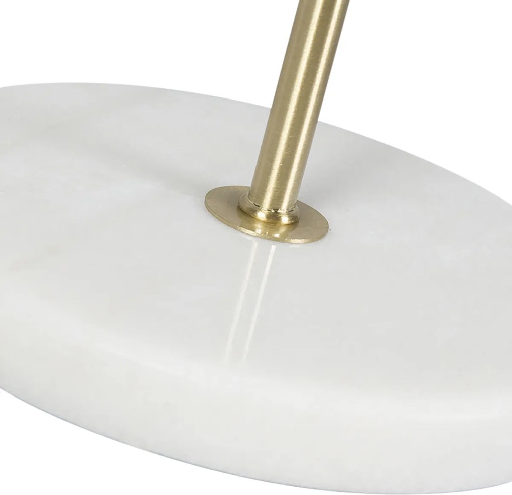 Stolná lampa mosadzná so zamatovým tienidlom taupe 35 cm - Kaso