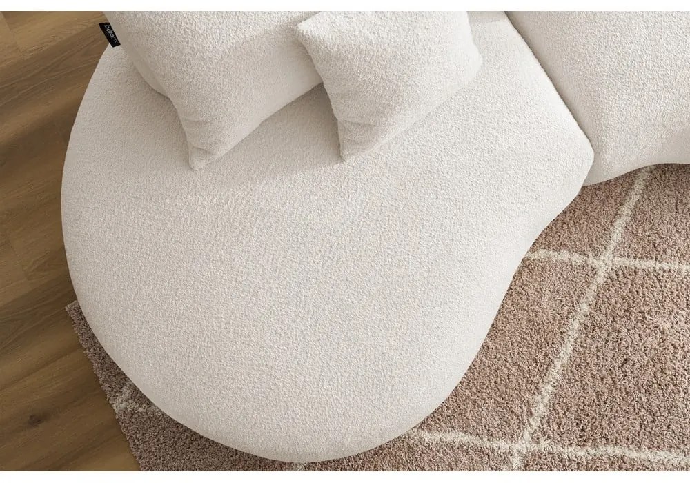 Biela pohovka z textílie bouclé 260 cm Saint-Germain – Bobochic Paris