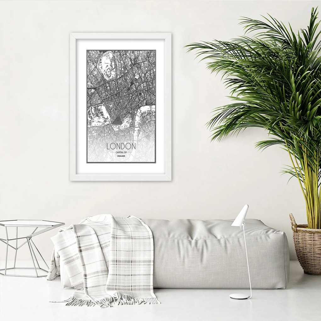Gario Plagát Plán Londýna Farba rámu: Bez rámu, Rozmery: 30 x 45 cm