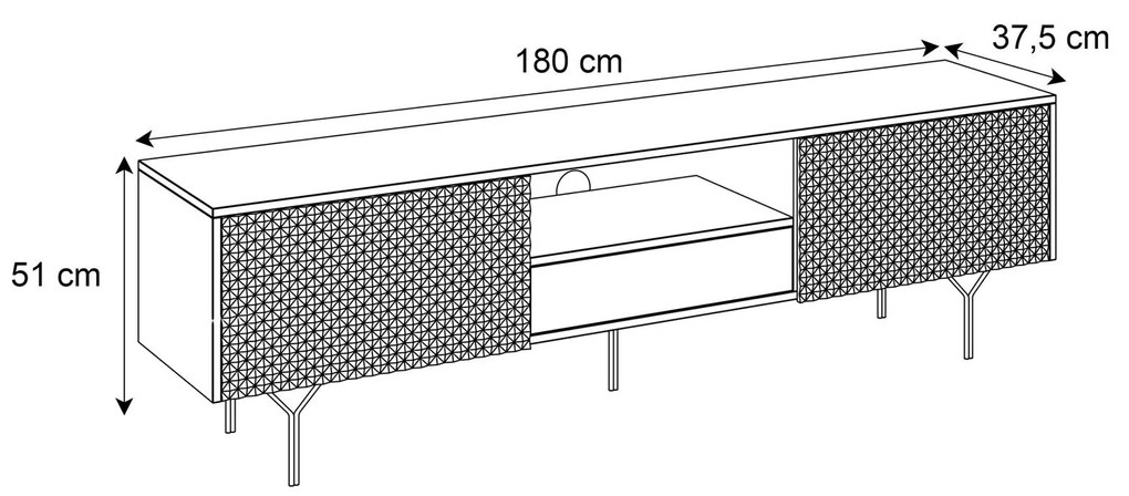 TV stolík LOGAN čierna 180cm