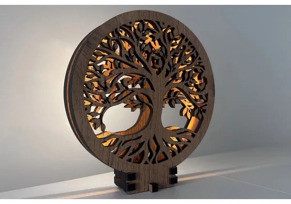 Li-Go 23648/DUB2 - LED stmievateľná stolová dekorácia LED/12W/230V 30x31 cm dub