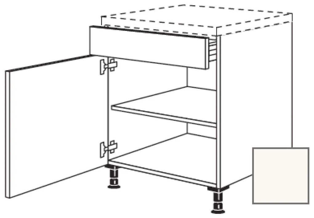 Kuchynská skrinka spodní Naturel Erika24 zásuvková 60x87x56 cm bílá lesk 450.US60.L