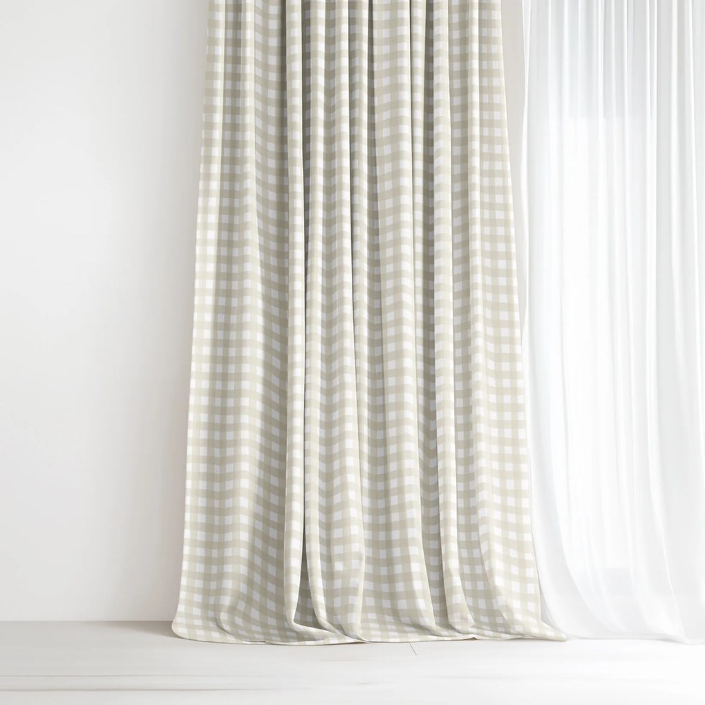 Goldea dekoračný záves - béžové kocky 280x150 cm