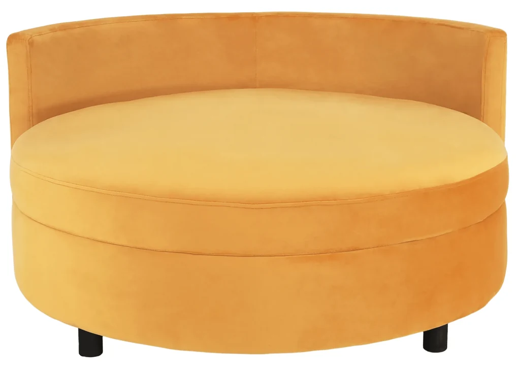 Okrúhle kreslo, Velvet látka žltá, SALOTO