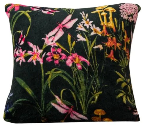 Mikroplyšový poťah na vankúšik MYSTIC GARDEN 45x45 cm, tmavo zelený