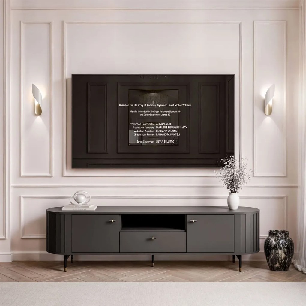 TV STOLÍK LANDRY PRESTIGE ČIERNY 180 cm