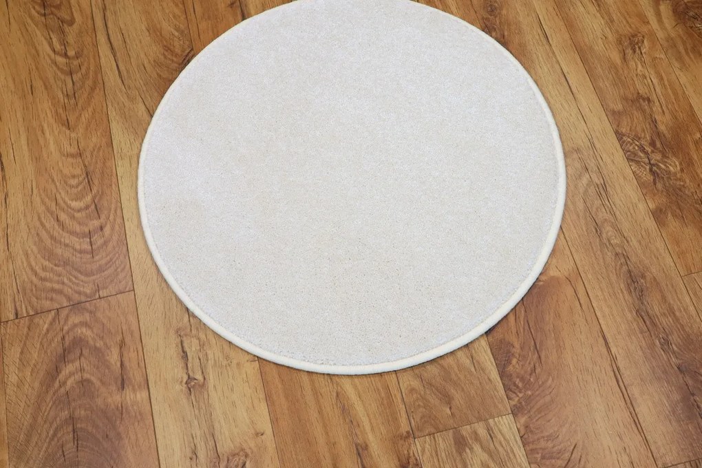 Vopi, Kusový koberec Laguna krémová kruh, 80x80 (priemer) kruh, biela, obývacia izba