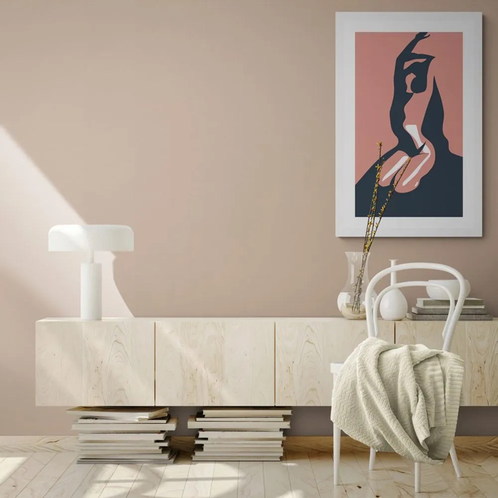 Plagát s paspartou jemnosť ženského tela - 20x30 white