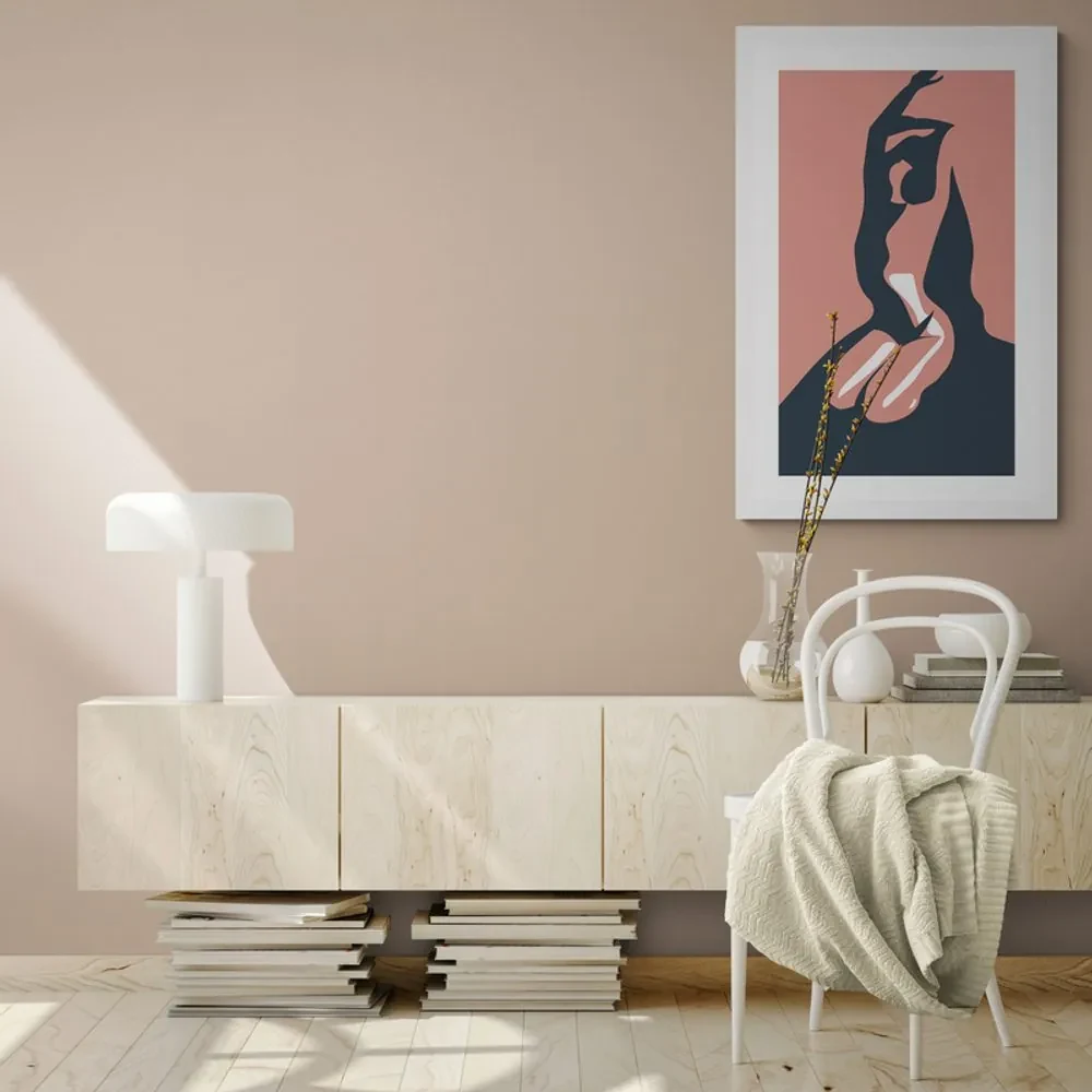 Plagát s paspartou jemnosť ženského tela - 60x90 white