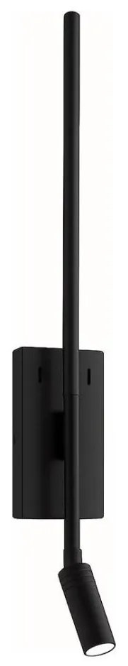 LED nástenné svietidlo TORCH LED/6W/230V + LED/3W čierna