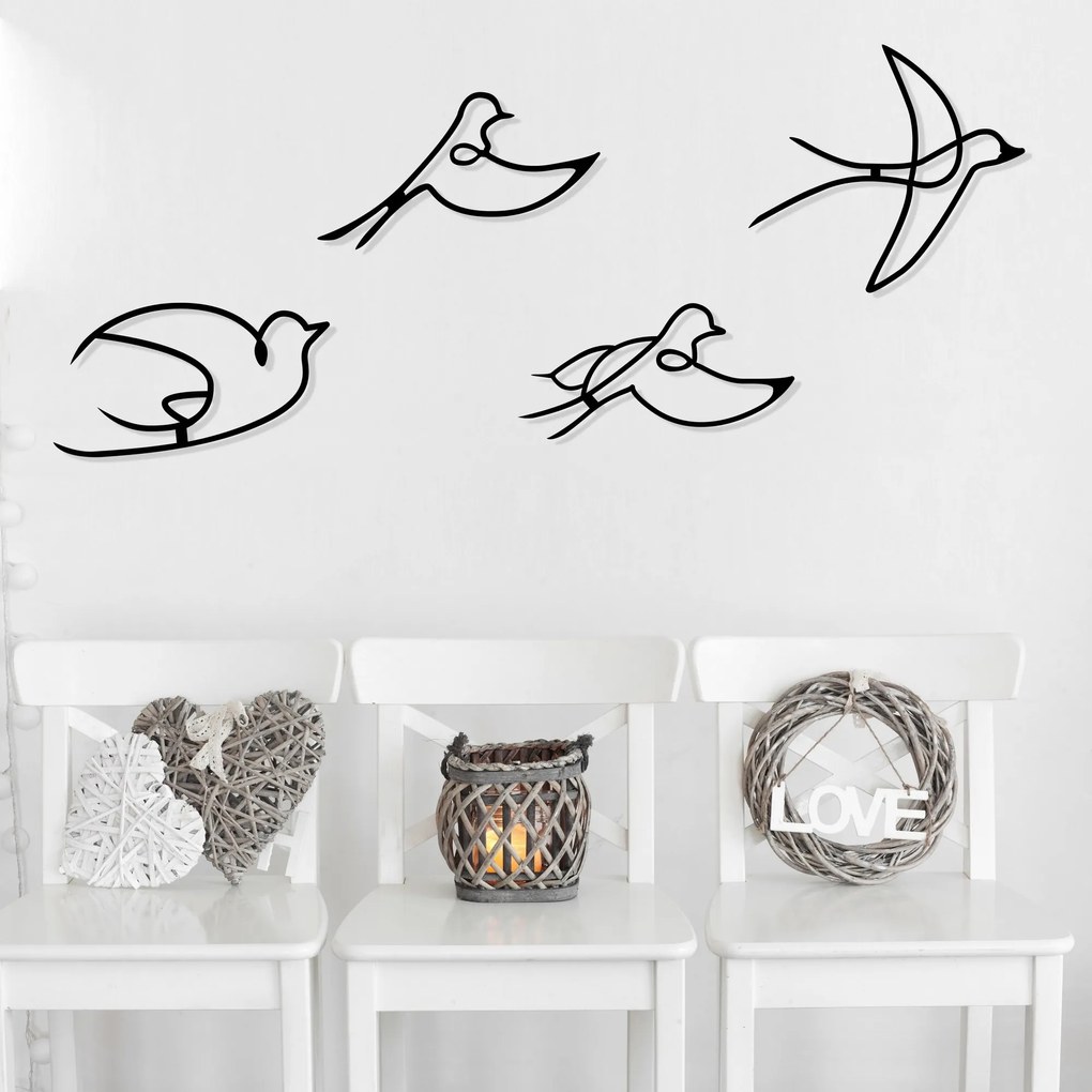 Nástenná kovová dekorácia Hope čierna