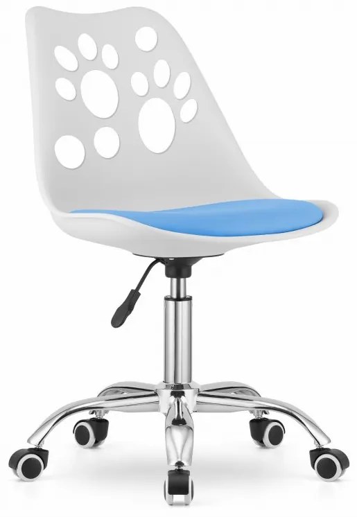 Otočná stolička PRINT - biela a modrá