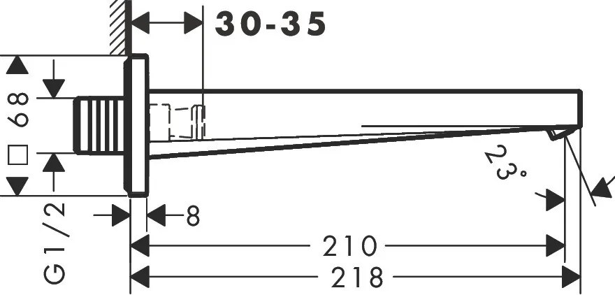 Hansgrohe Tecturis E, vaňový výtok, čierna matná, HAN-73410670
