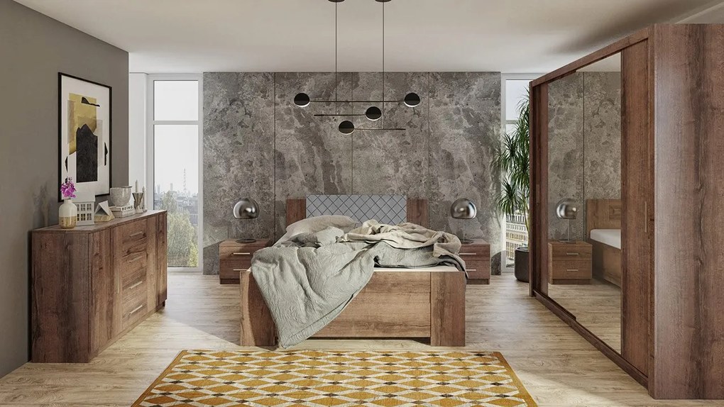 Spálňa Kler VI, Farby: biela / biely + ekokoža soft 020 pik
