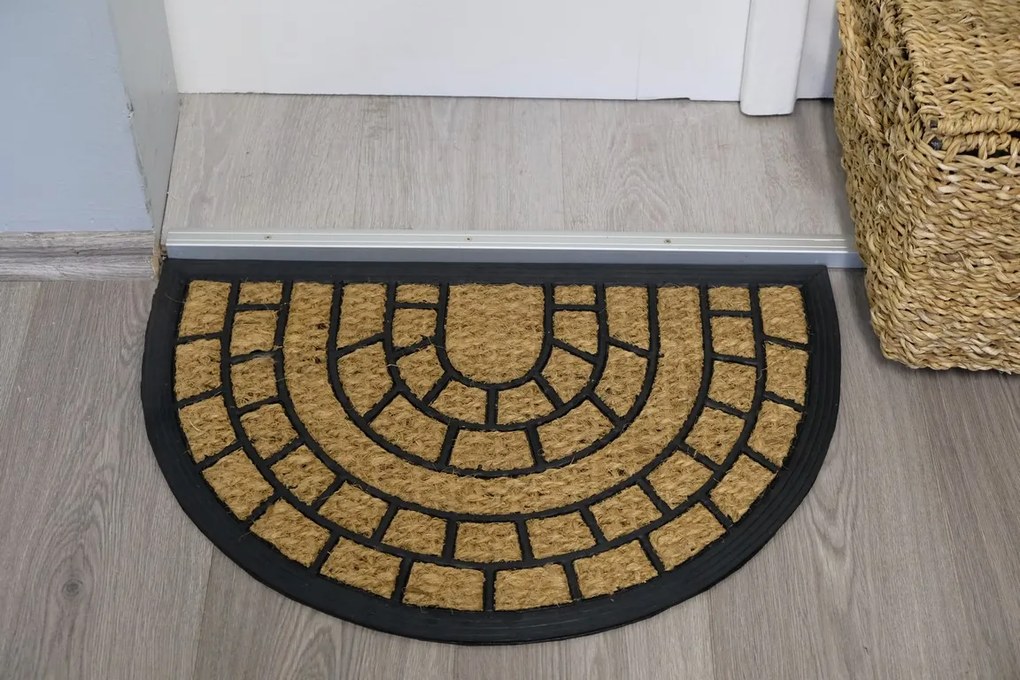 ARÔME HOME Rohožka z kokosových vlákien polkruh, 40 x 60 cm, vzorovaná