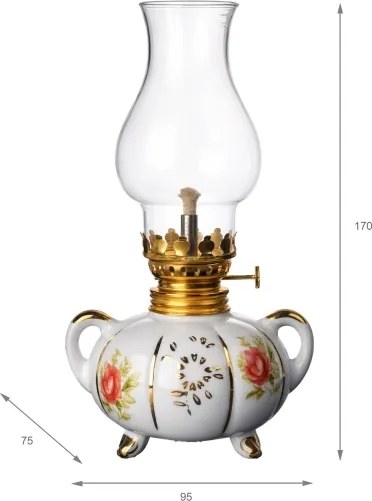 Brilagi - Petrolejová lampa MERLIN biela/zlatá