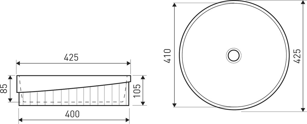 Novoterm Keramické umývadlo na dosku NV-KR-9037 (ø 42,5 cm) biele