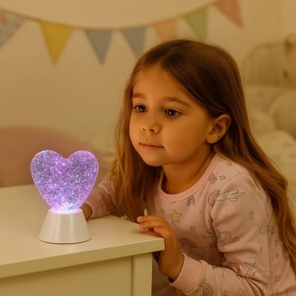 Rabalux 76040 - LED RGB Dekoratívna lampa SPARKLY LED/0,8W/3xAA v tvare srdca